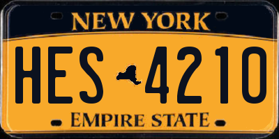 NY license plate HES4210