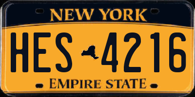 NY license plate HES4216