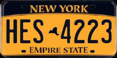 NY license plate HES4223