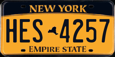 NY license plate HES4257