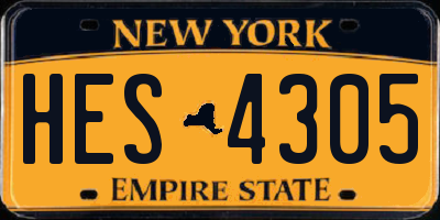 NY license plate HES4305