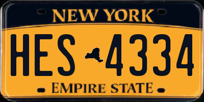 NY license plate HES4334