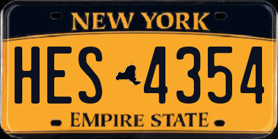 NY license plate HES4354