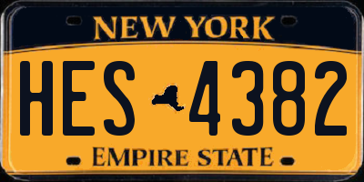 NY license plate HES4382
