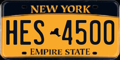 NY license plate HES4500