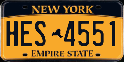 NY license plate HES4551