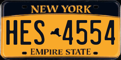 NY license plate HES4554