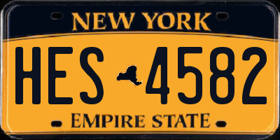 NY license plate HES4582