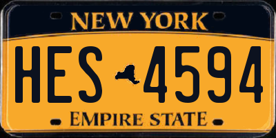 NY license plate HES4594