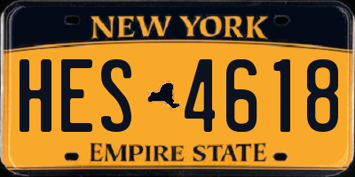 NY license plate HES4618