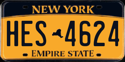 NY license plate HES4624