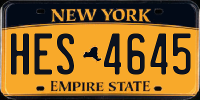 NY license plate HES4645