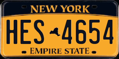 NY license plate HES4654