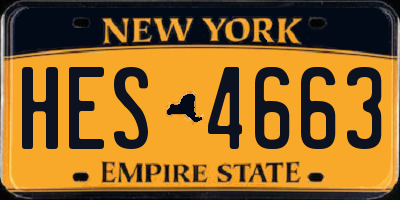 NY license plate HES4663