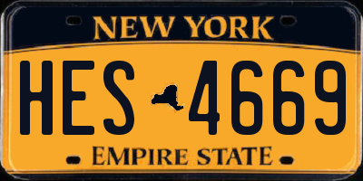 NY license plate HES4669