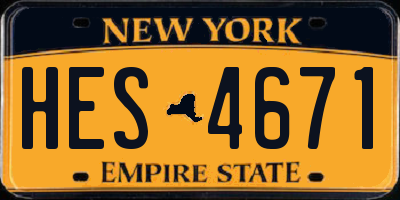 NY license plate HES4671