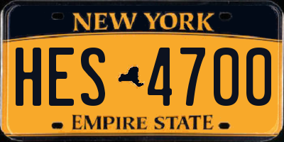 NY license plate HES4700