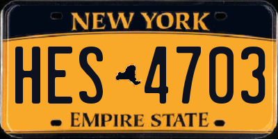 NY license plate HES4703