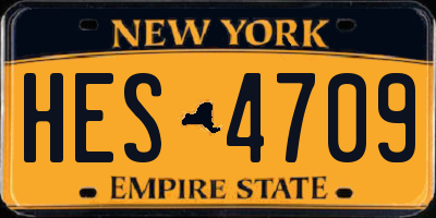 NY license plate HES4709