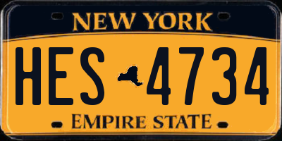 NY license plate HES4734