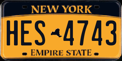 NY license plate HES4743
