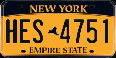 NY license plate HES4751