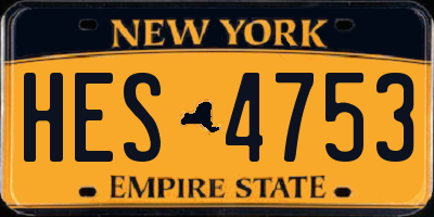NY license plate HES4753