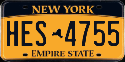 NY license plate HES4755