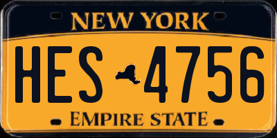 NY license plate HES4756