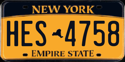 NY license plate HES4758