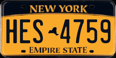 NY license plate HES4759
