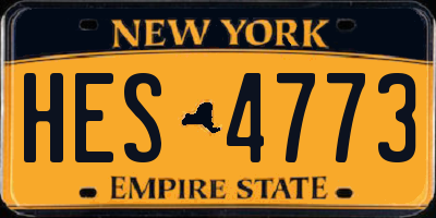 NY license plate HES4773