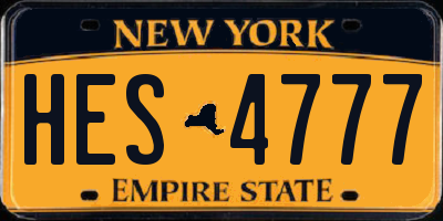 NY license plate HES4777