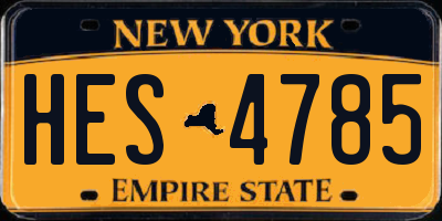NY license plate HES4785