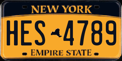 NY license plate HES4789