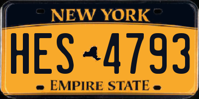 NY license plate HES4793