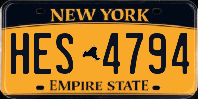 NY license plate HES4794