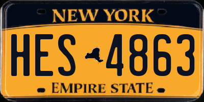 NY license plate HES4863