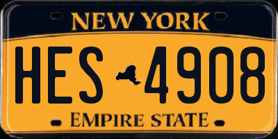 NY license plate HES4908