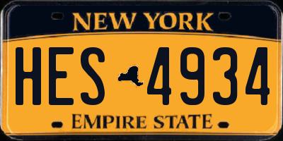 NY license plate HES4934