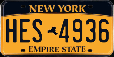 NY license plate HES4936