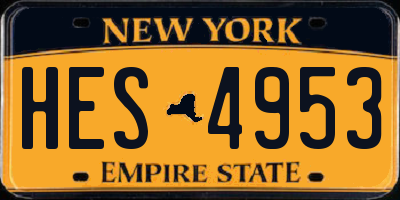 NY license plate HES4953