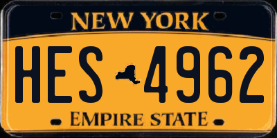 NY license plate HES4962