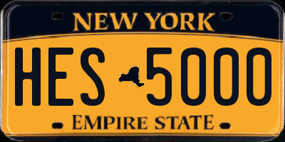 NY license plate HES5000