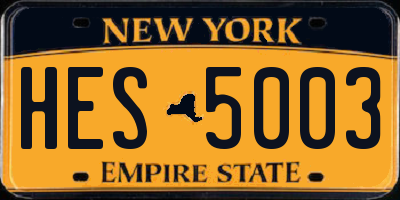 NY license plate HES5003