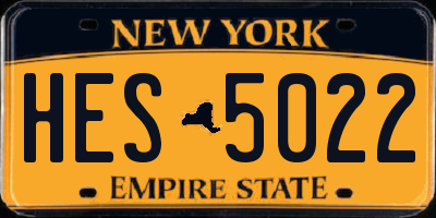 NY license plate HES5022