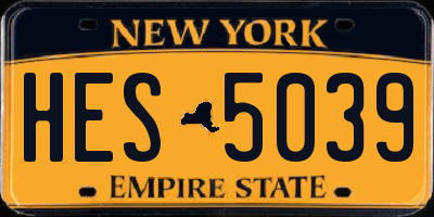 NY license plate HES5039