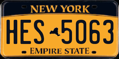 NY license plate HES5063
