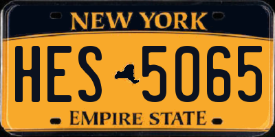 NY license plate HES5065