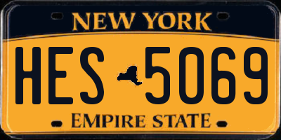 NY license plate HES5069
